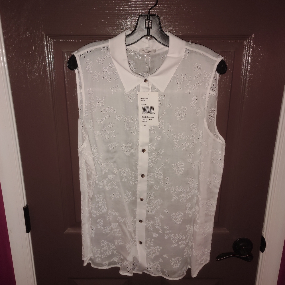 Tank top, button down